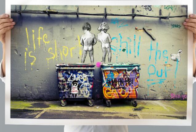 Life is short chill the duck out Canvas Wall Art banksy Canvas Oil Painting Dropshipping