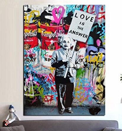 Banksy Love Is The Answer Canvas Painting Home Decor Dropshipping 