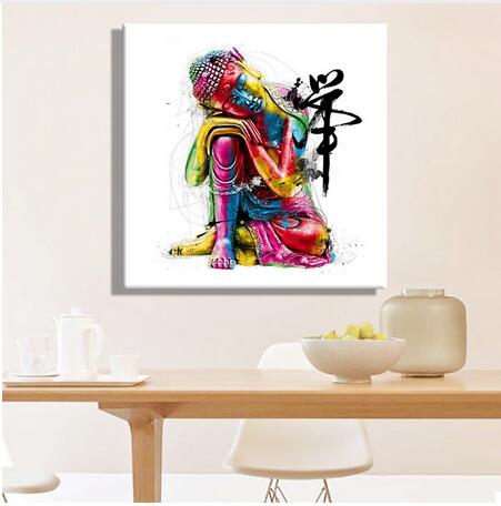 Abstract Colorful Buddha Head Wall Art Oil Painting Canvas Painting Dropshipping