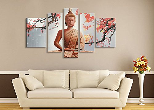 Buddha Paintings on Canvas 5 panel Wall Decor Painting Dropshiping 