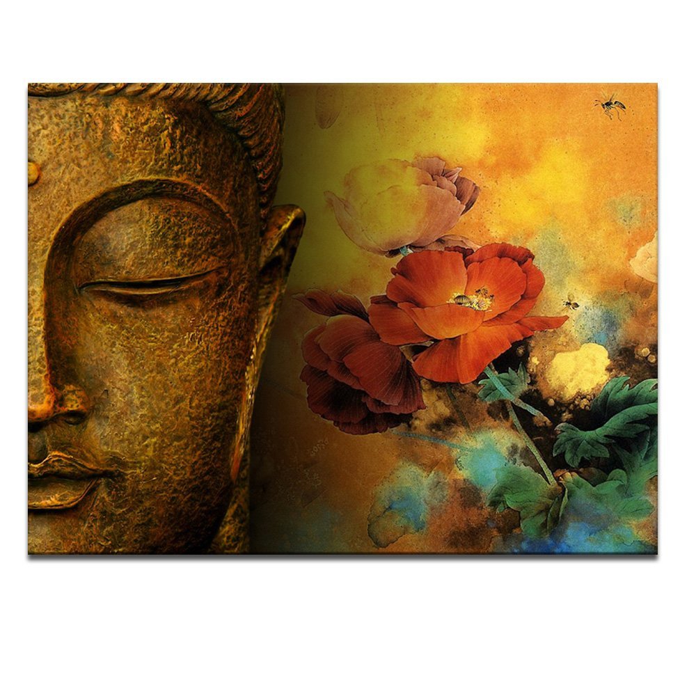 Buddha Canvas Wall Art ,Large Size Merciful Buddha Canvas Print Dropshiping