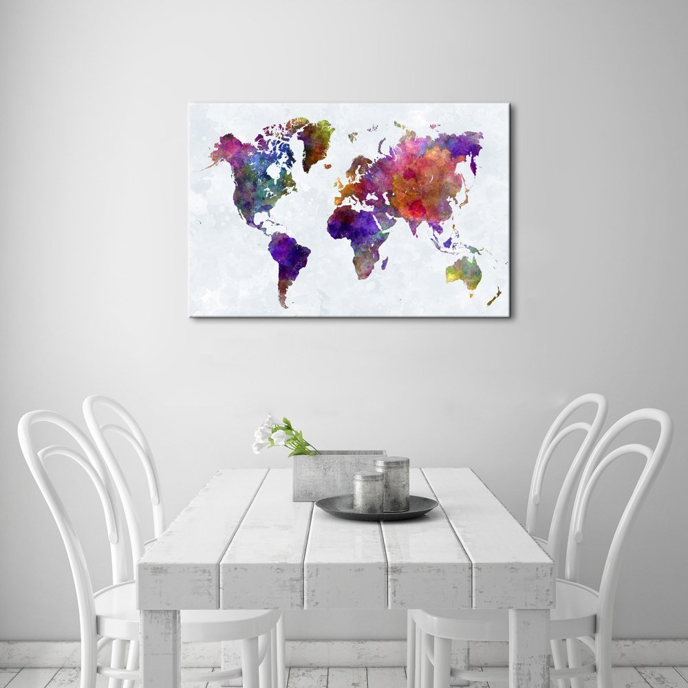 3 Piece Large Colorful Vintage World Map Giclee Canvas Prints Artwork Abstract Landscape Pictures Dropshipping