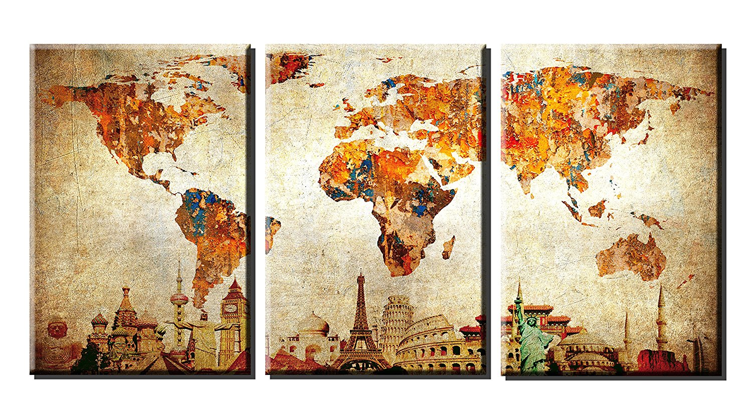 Wall Art Canvas Print Original Wonders of the World Drop shipping