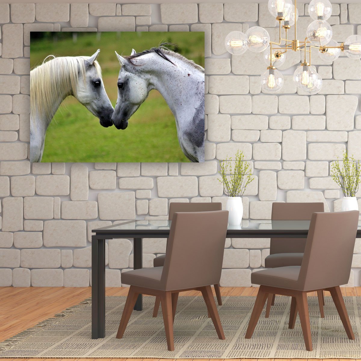  Love Arabian Horses Canvas Wall Art Animal photo canvas print Drop shipping