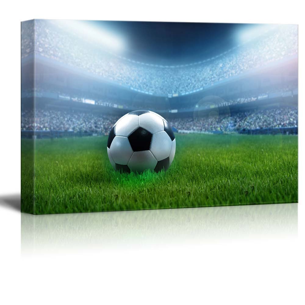A Football Ball on a Full Stadium (soccer) Canvas Prints Wall Art Drop shipping