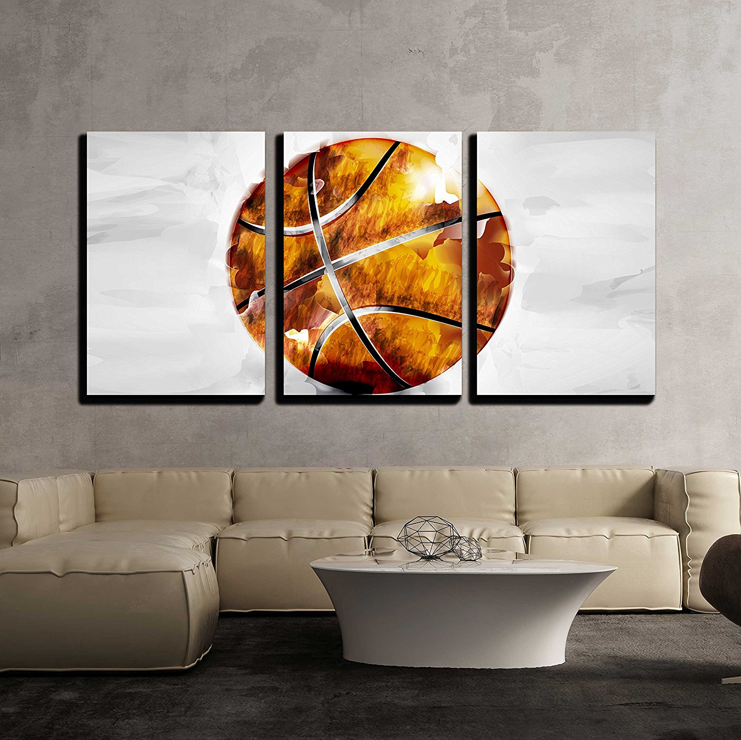 Basketball ball in watercolor style  Canvas Wall Art Photo print drop shipping