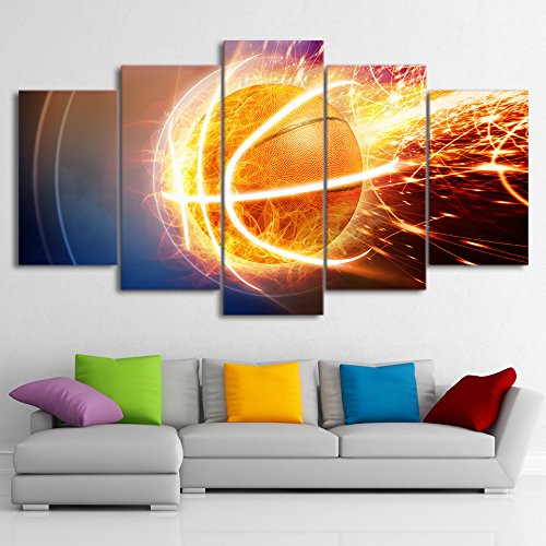 Fire Basketball Painting Canvas Printed Wall Art Poster Drop shipping