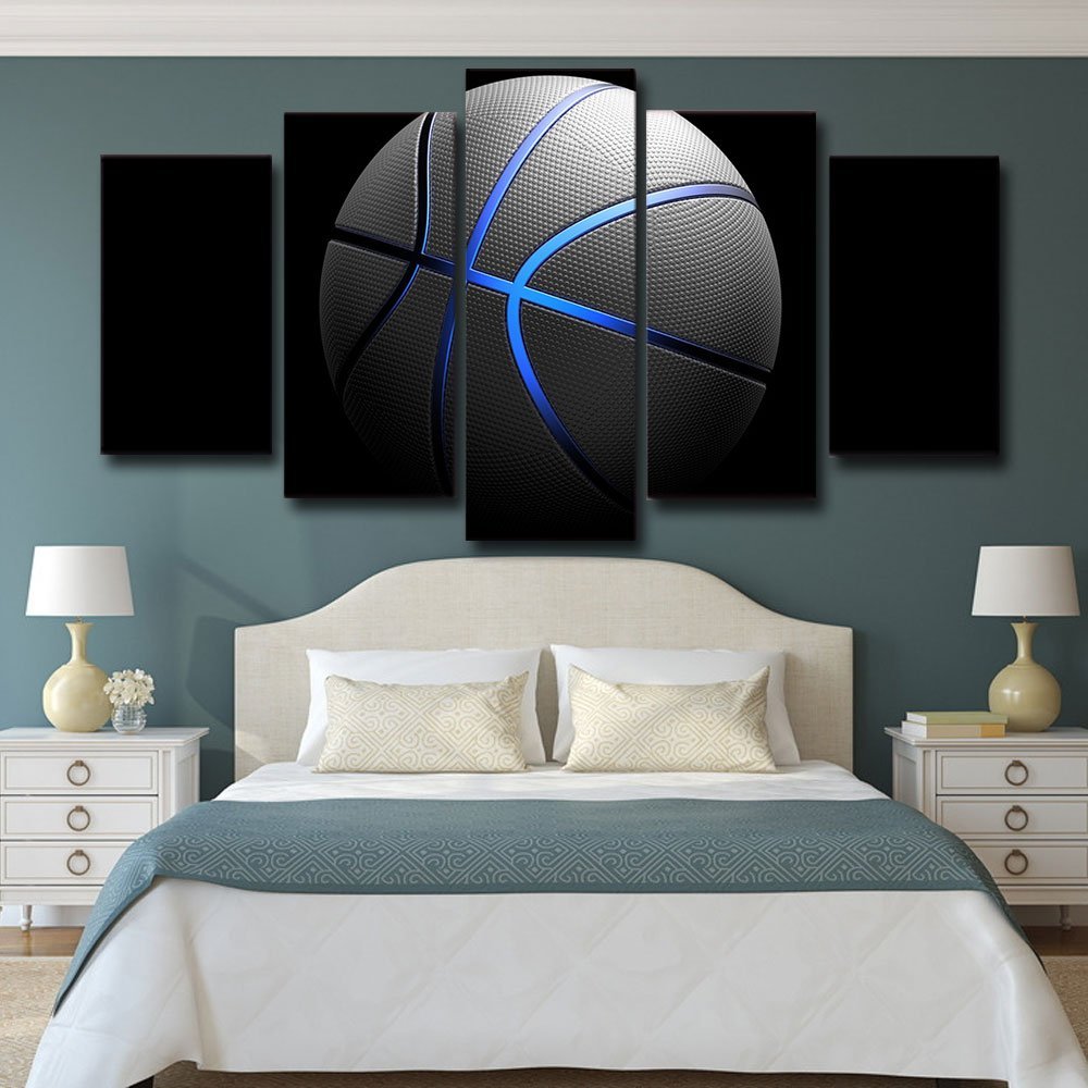 Sports Blue light Basketball Canvas Art Painting Wall Picture Print oil painting Drop shipping