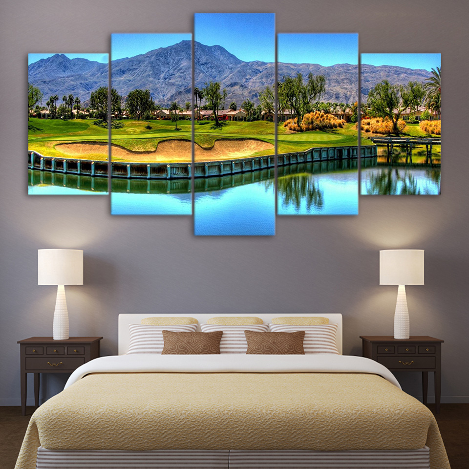 Golf Course Paintings On Canvas Wall Art Printed on Canvas Oil Painting Drop shipping