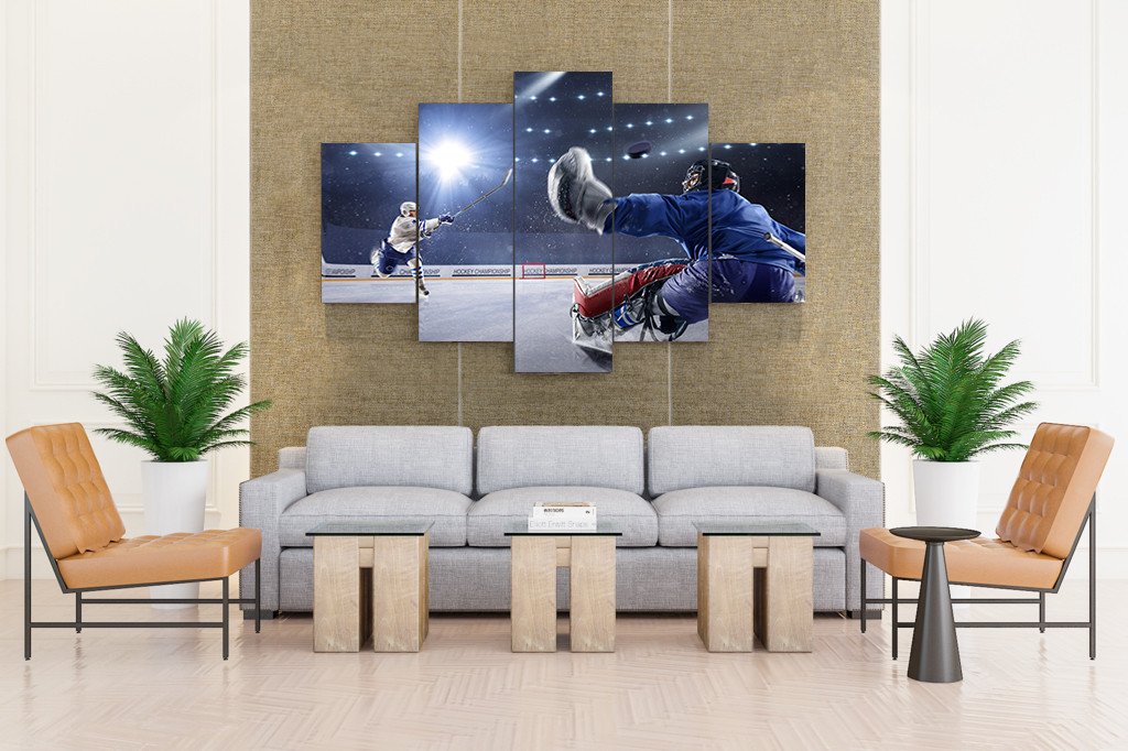  Ice hockey players shoot Canvas Printing Wall Art  Wall Art Decor Drop shipping