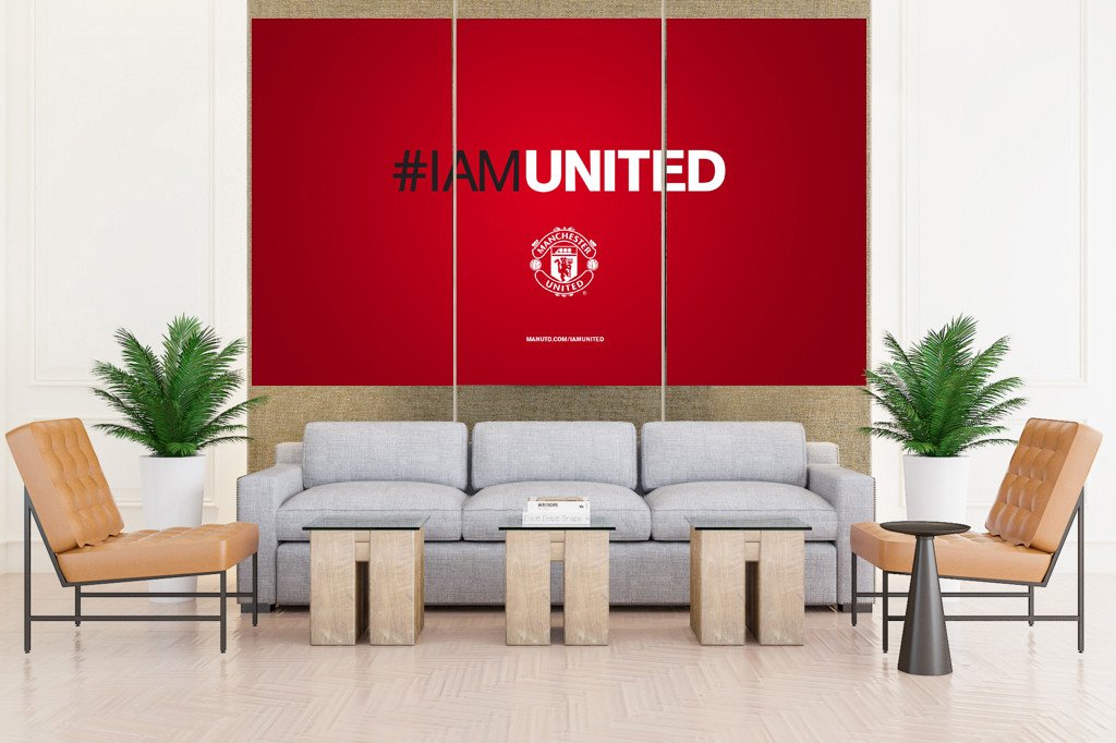 Manchester United Premier Soccer Sign Canvas Wall Art Print Drop shipping 
