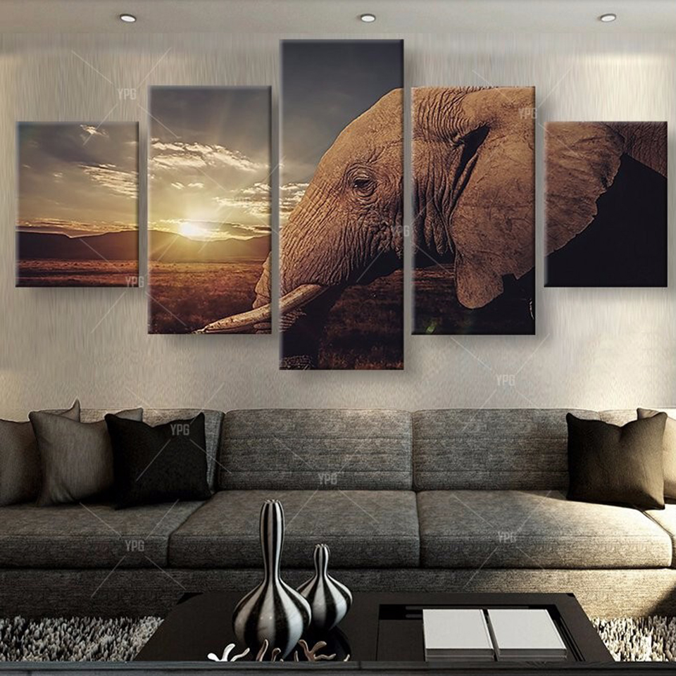 Animal Elephant Painting Canvas Wall Modular Picture Art Poster Drop shipping 