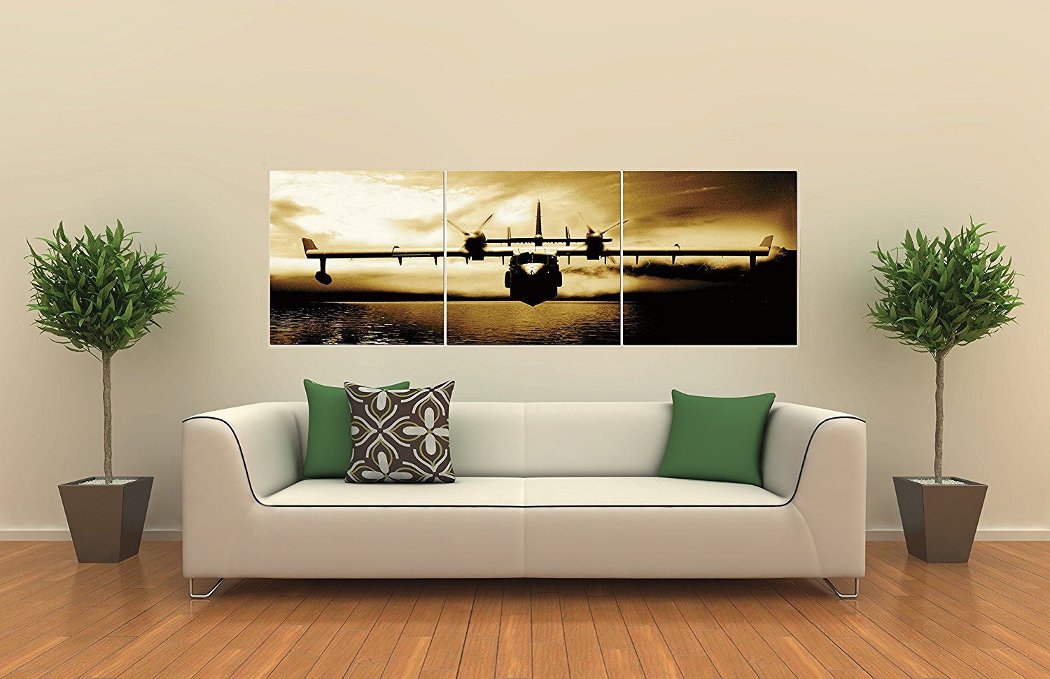 Stunning Views Twin Propeller Airplane Canvas Wall Art Print Drop shipping 