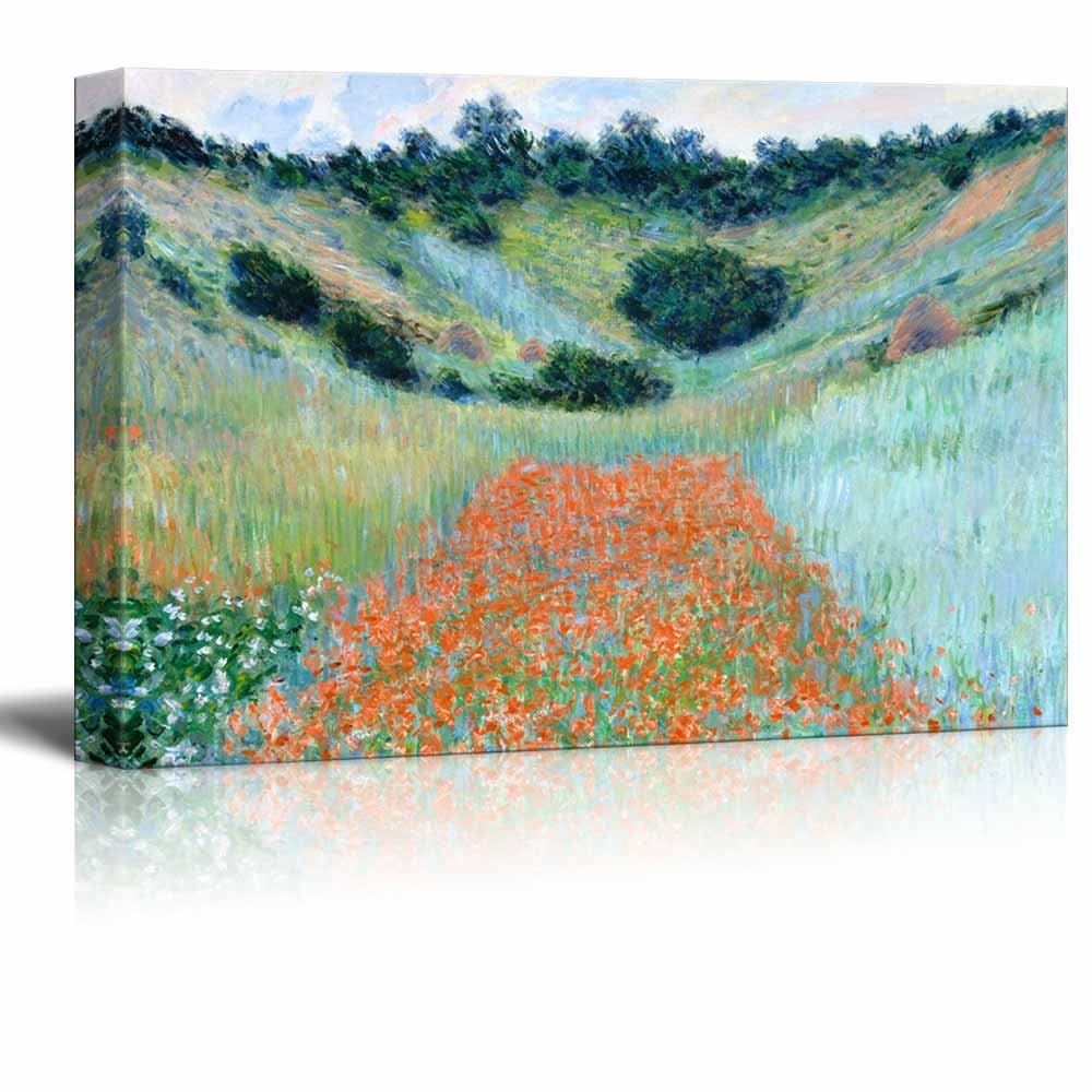 Poppy Field in a Hollow near Giverny by Claude Monet Canvas Wall Art Print Drop shipping