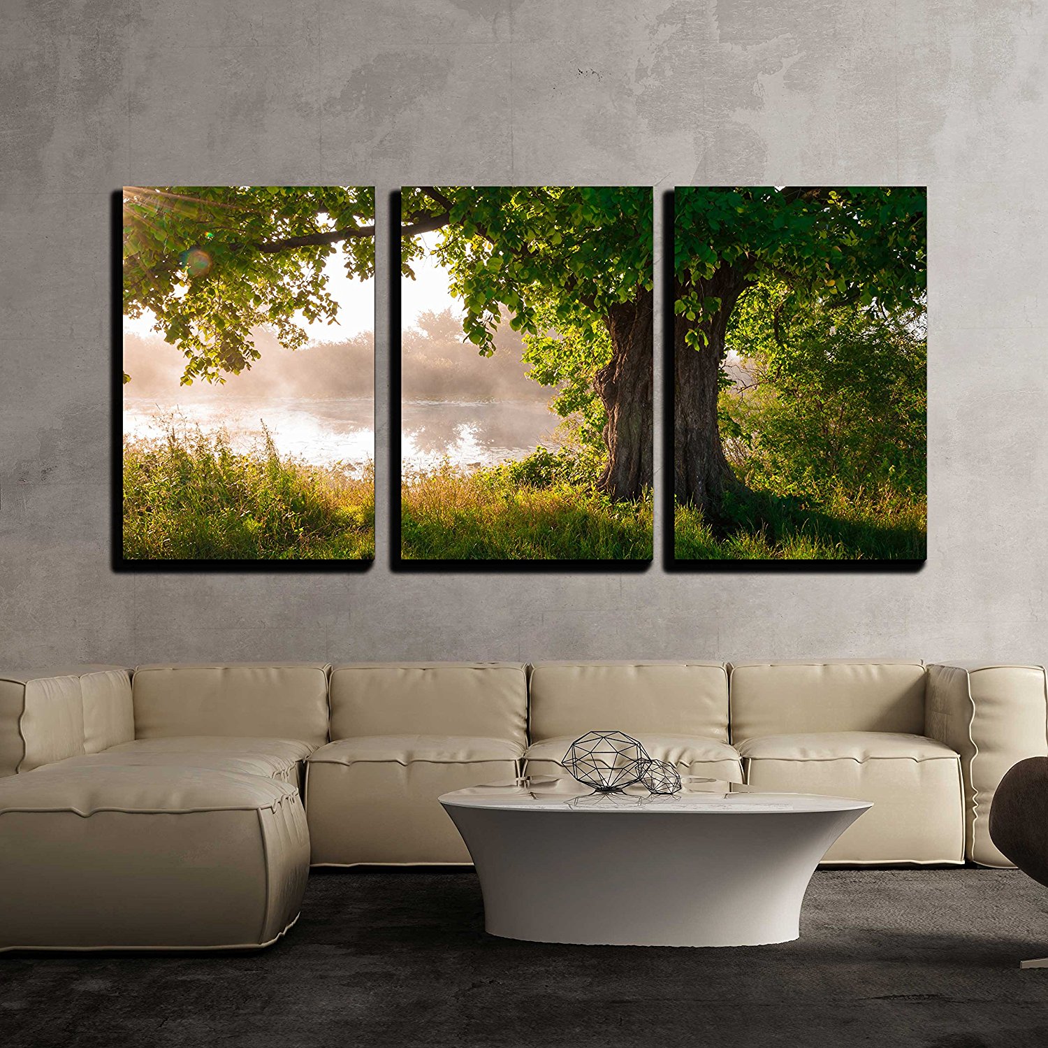 Oak Tree in Full Leaf in Summer Canvas Wall Art  Ready to Hang Drop shipping