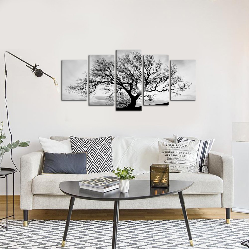 Black and White Tree Canvas Art Modern Home Decor Drop shipping