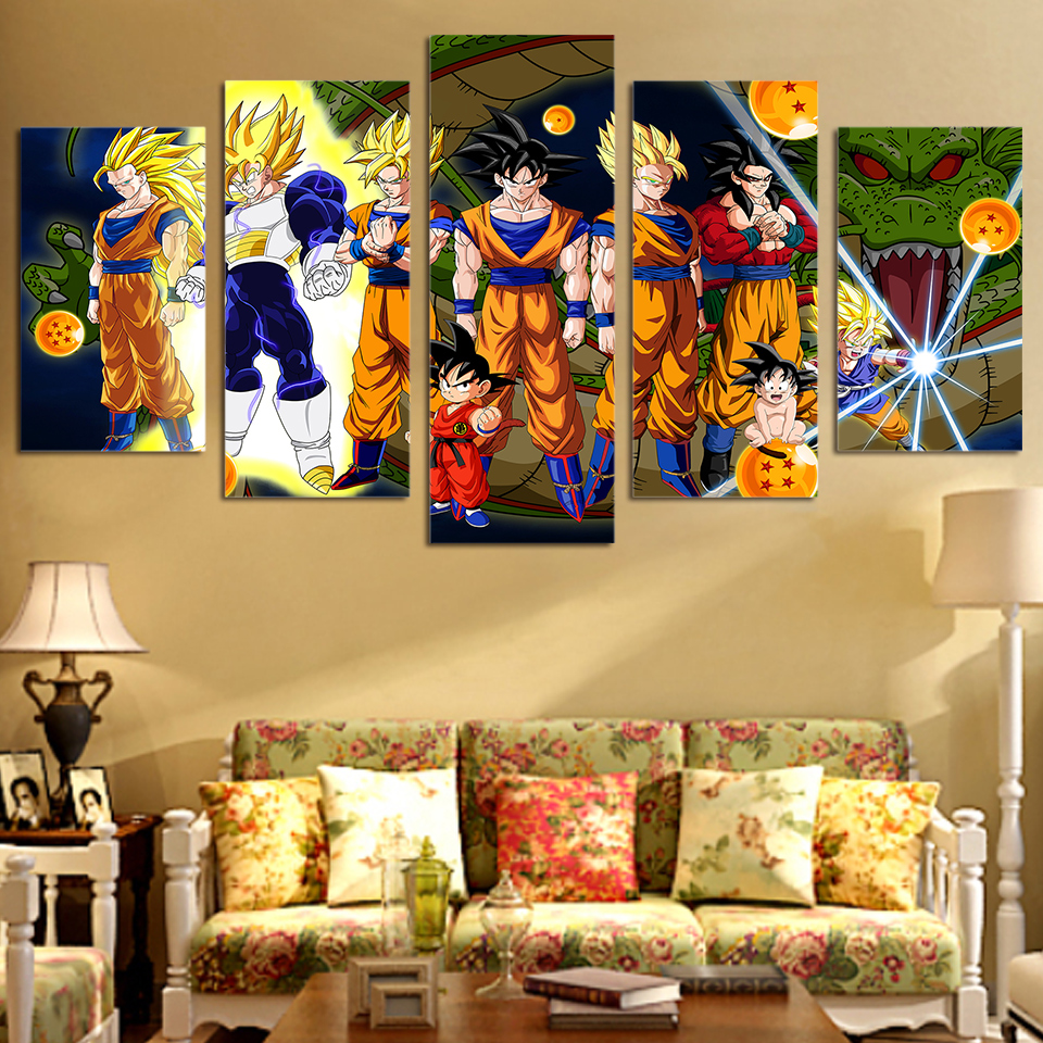 Cartoon dragon ball Wall Art Canvas Paintings Printed Drop shipping