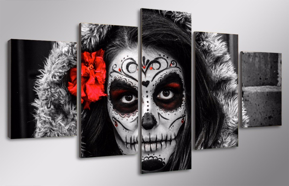 sugar skull day of dead Face Group Painting wall art drop shipping