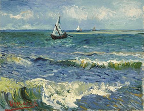 Seascape at Saintes Maries by Vincent Van retro  Canvas Wall Art Drop shipping