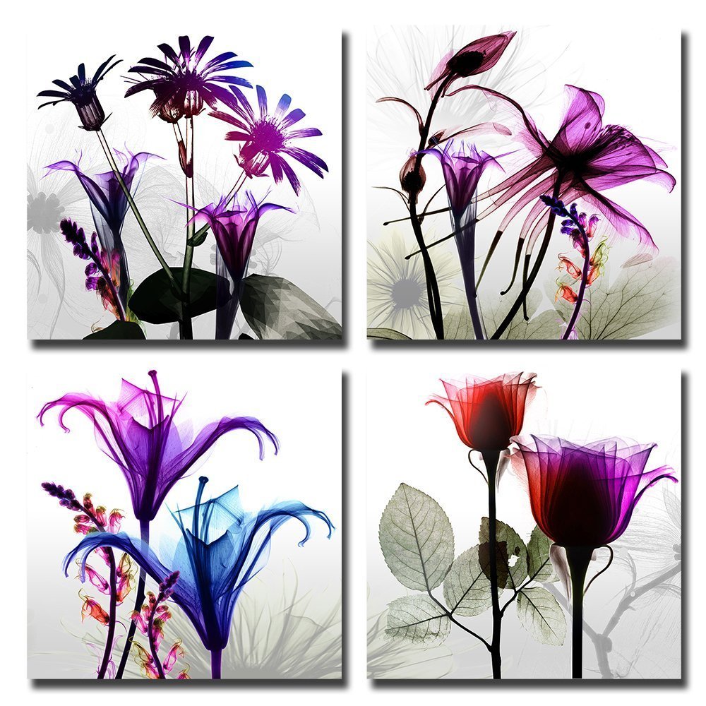 Multi Flowers Pictures Photo Paintings Print on Canvas Wall Art