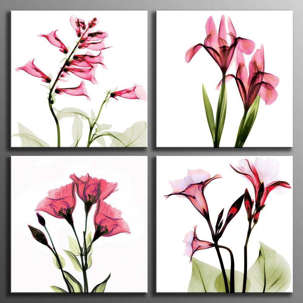 Red Color Flower Painting Canvas Print Wall Art Elegant Tulip Flower Drop shipping