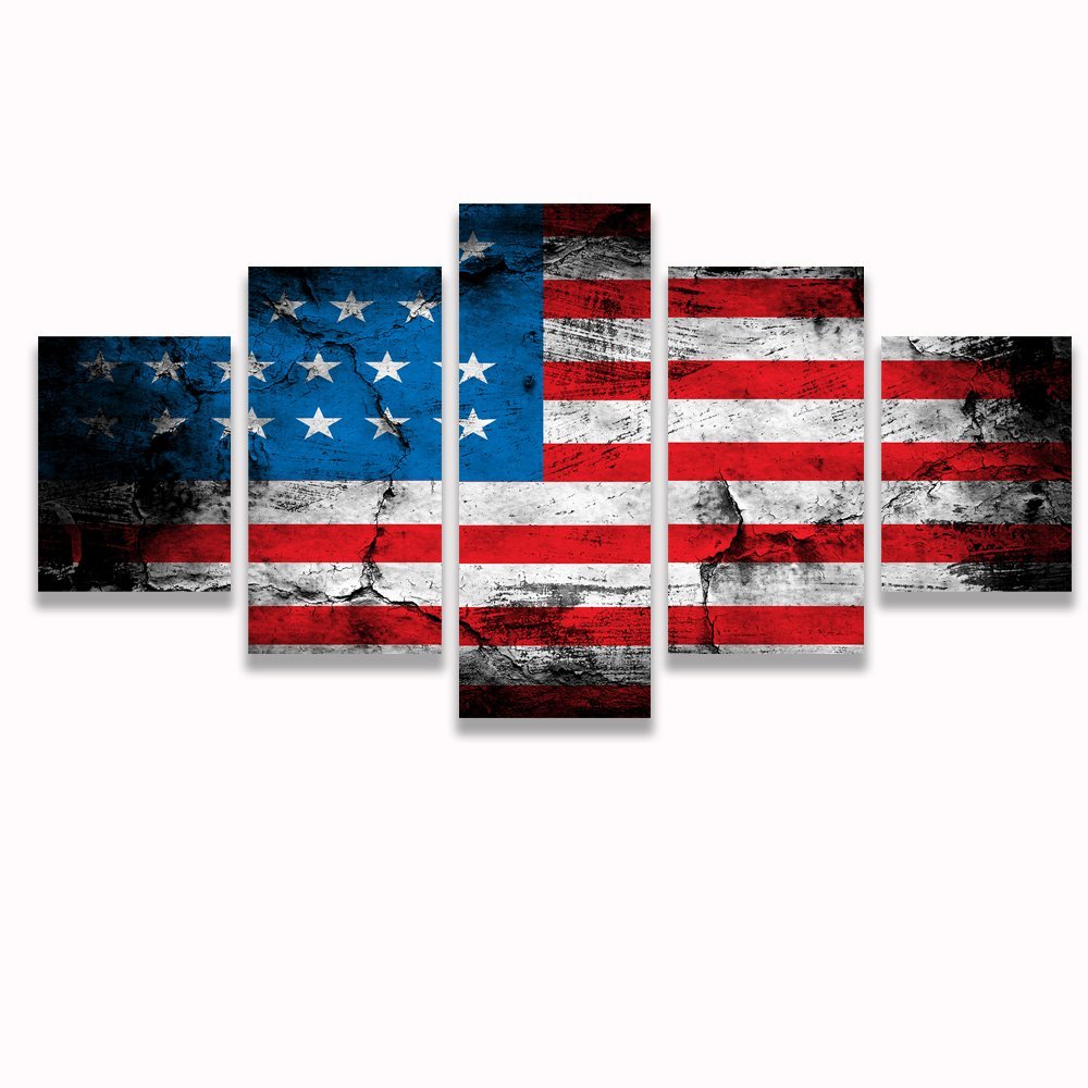 Retro American flag canvas print art home decor wall art pictures Drop shipping