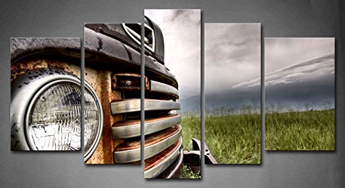  Truck On The Prairie Painting Pictures Print On Canvas Car Wall Art Drop shipping