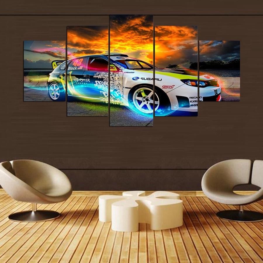 Subaru Colorful Sport Car Canvas Wall Art HD Printed Drop shipping 