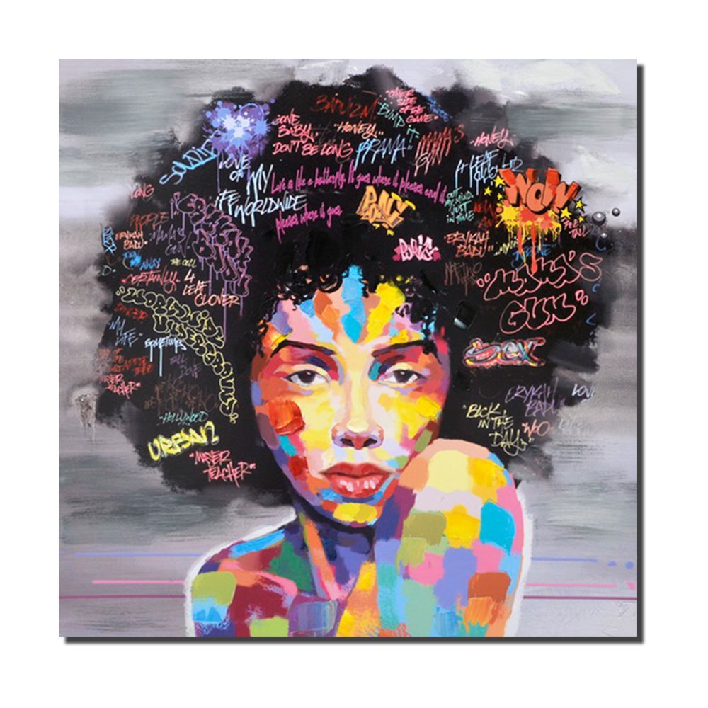 African American Black Art Canvas wall decor custom