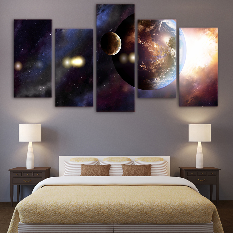 Abstract Universe Galaxy Planet Wall Pictures Canvas print drop shiping
