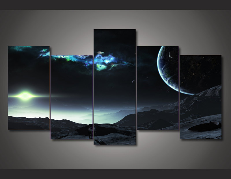 Universe Planet Painting on canvas print poster picture canvas drop shipping