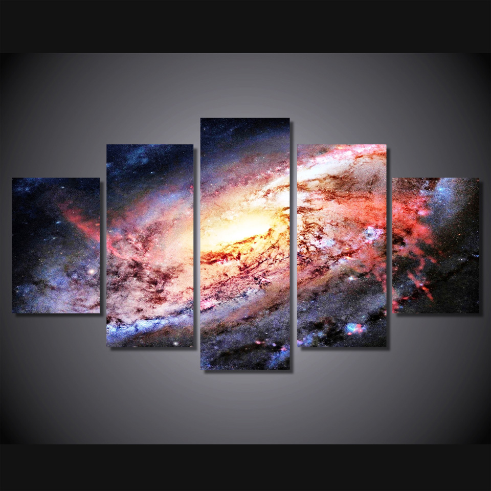 Print universe space galaxy stars wall art canvas painting drop shipping