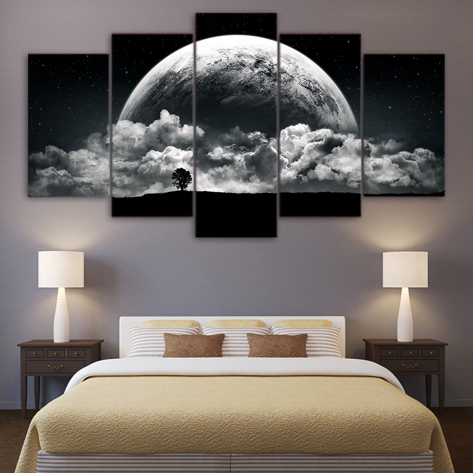  black white earth Wall Art Canvas Pictures For Living Room Drop shipping
