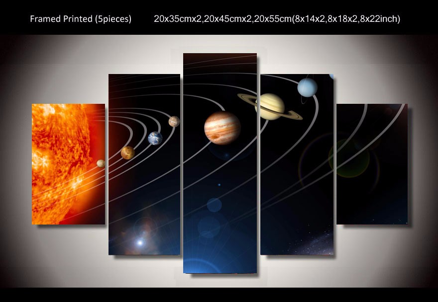 HD Printed our solar system picture painting wall art Canvas Print drop shipping