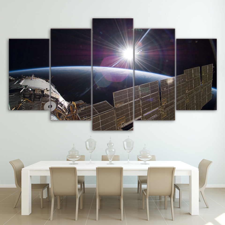 International Space Station Painting Canvas Art wall decor drop shipping