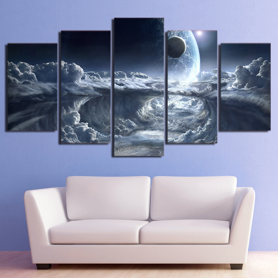  Alien Planet Moons Space Wall Pictures Canvas Art  Drop shipping