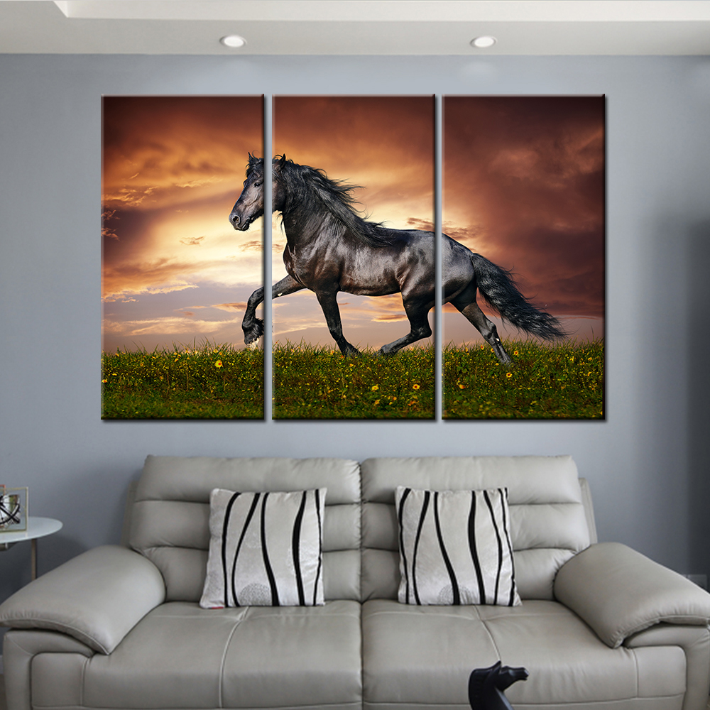 Animal Running The Horse Oil Art Pictures Modular Painting drop shipping