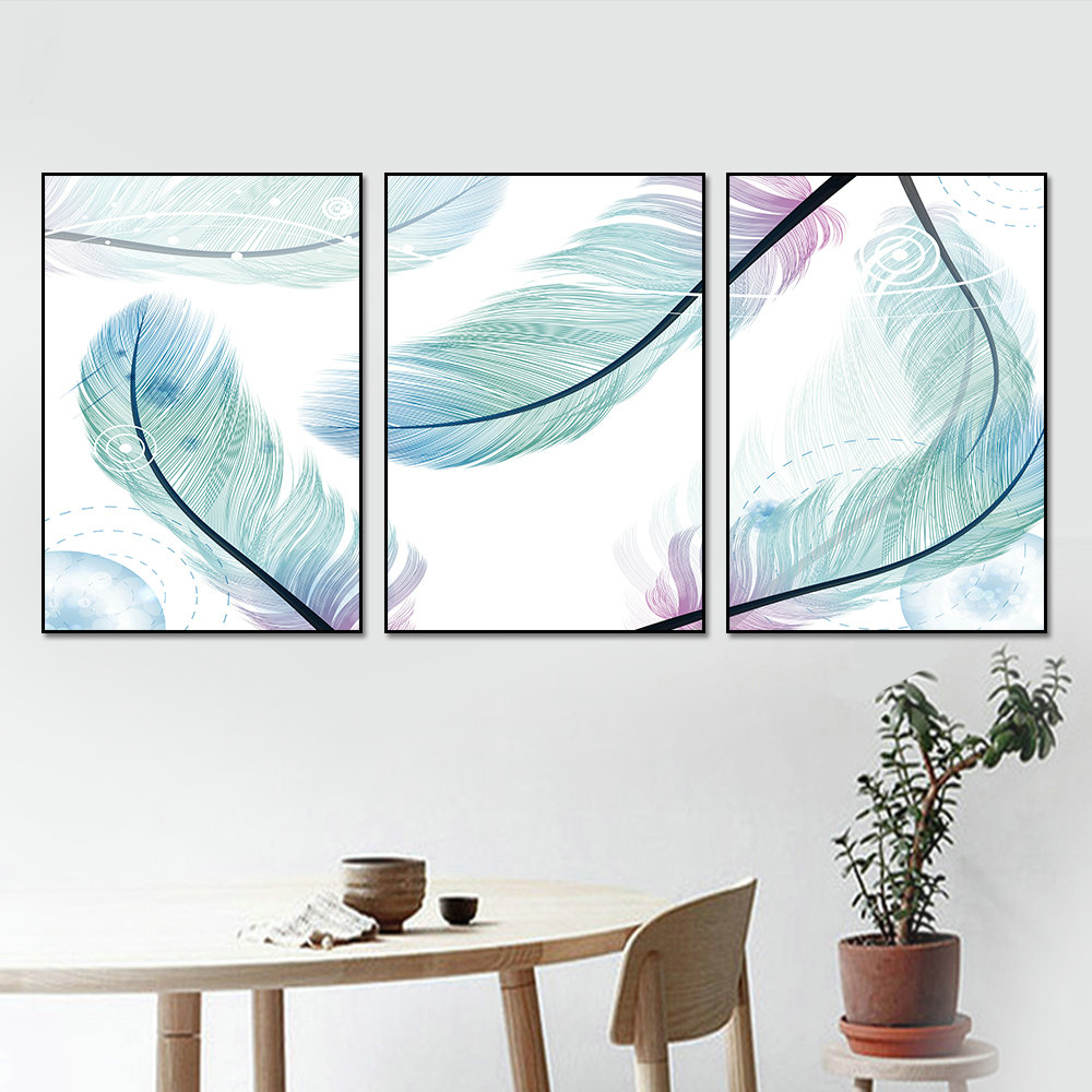 Abstract Feather Wall Painting Canvas Art wall art drop shipping
