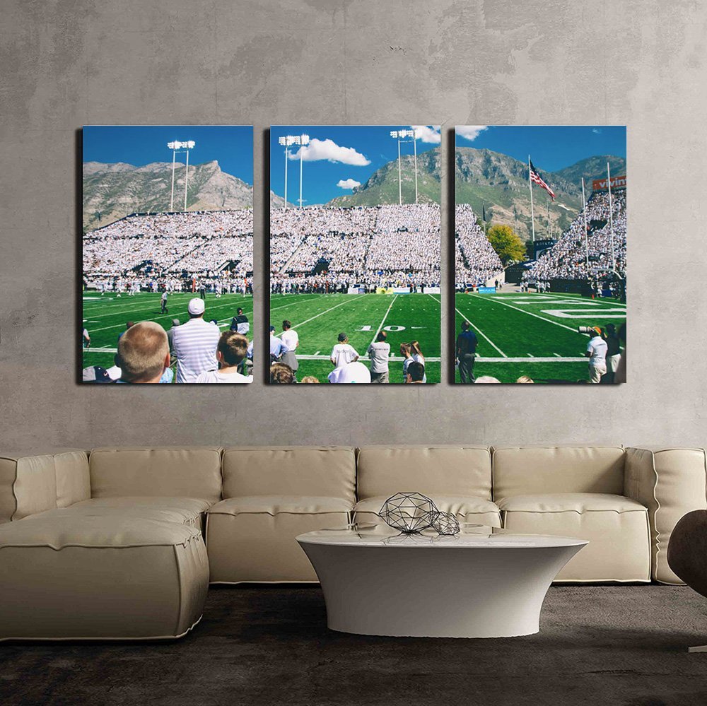 Soccer Match on the Stadium with Crowd of People in the Light Day  Canvas Wall Art drop shipping 