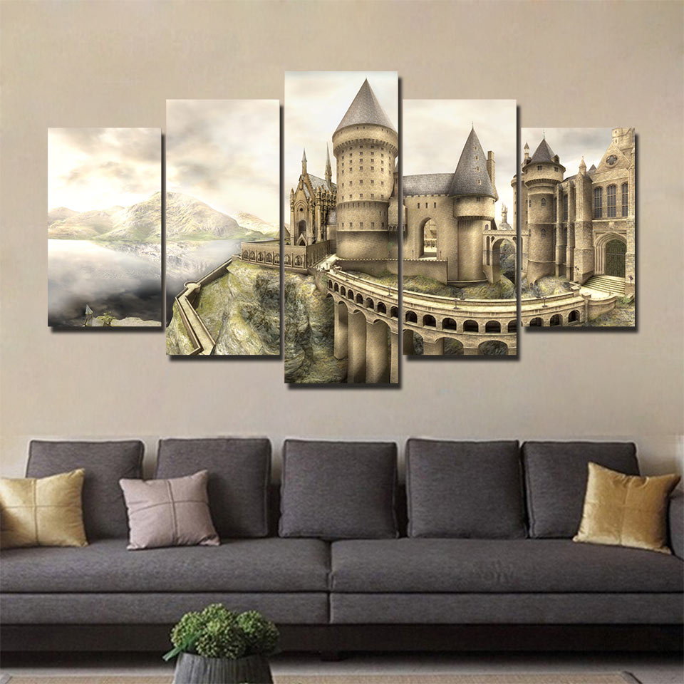 canvas Retro Castle City View Poster hd printed drop shipping