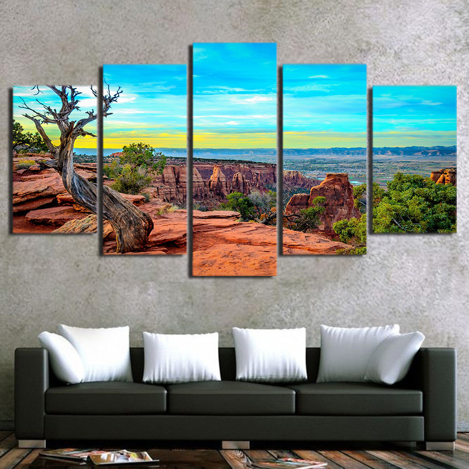  canvas Mountain sunset canvas wall painting drop shipping