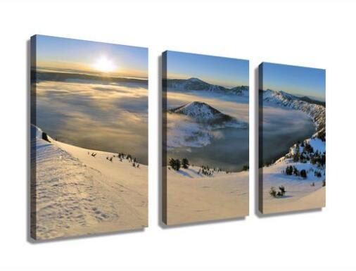 Crater Lake Winter canvas art print drop shipping
