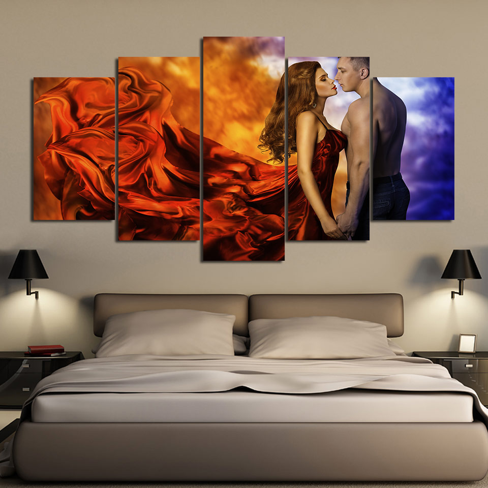 Romantic Sexy Couples Kissing Picture Canvas prints wall art Drop shipping
