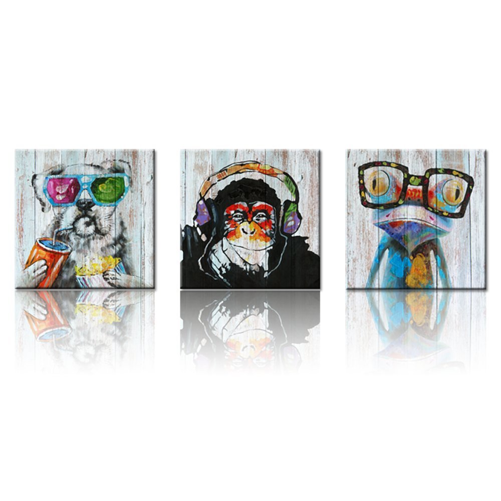 ,Modern Gorilla Monkey Music Oil Painting wall art drop shipping