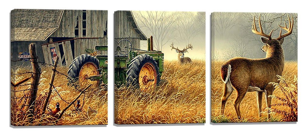 Deer Tractor Picture Print Deer Tractor Picture Print Drop shipping