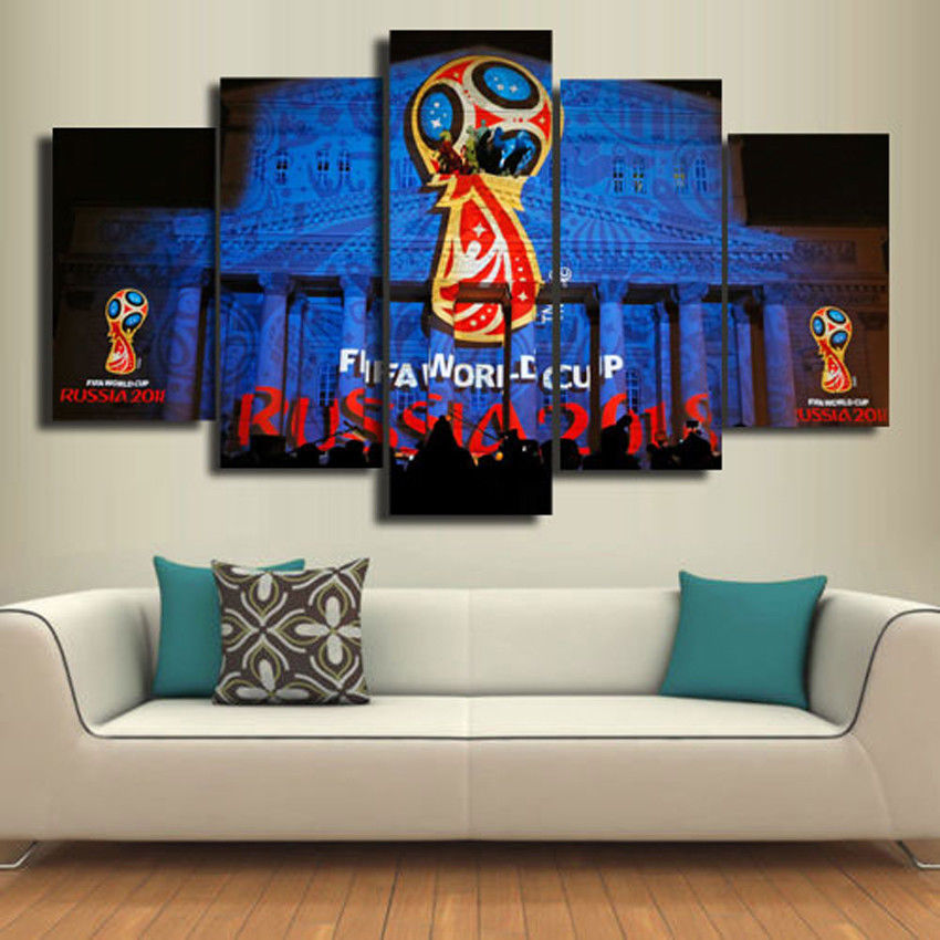 2018 FIFA World Cup 5 PC,HD Canvas Abstract Print home decor wall art Drop shipping