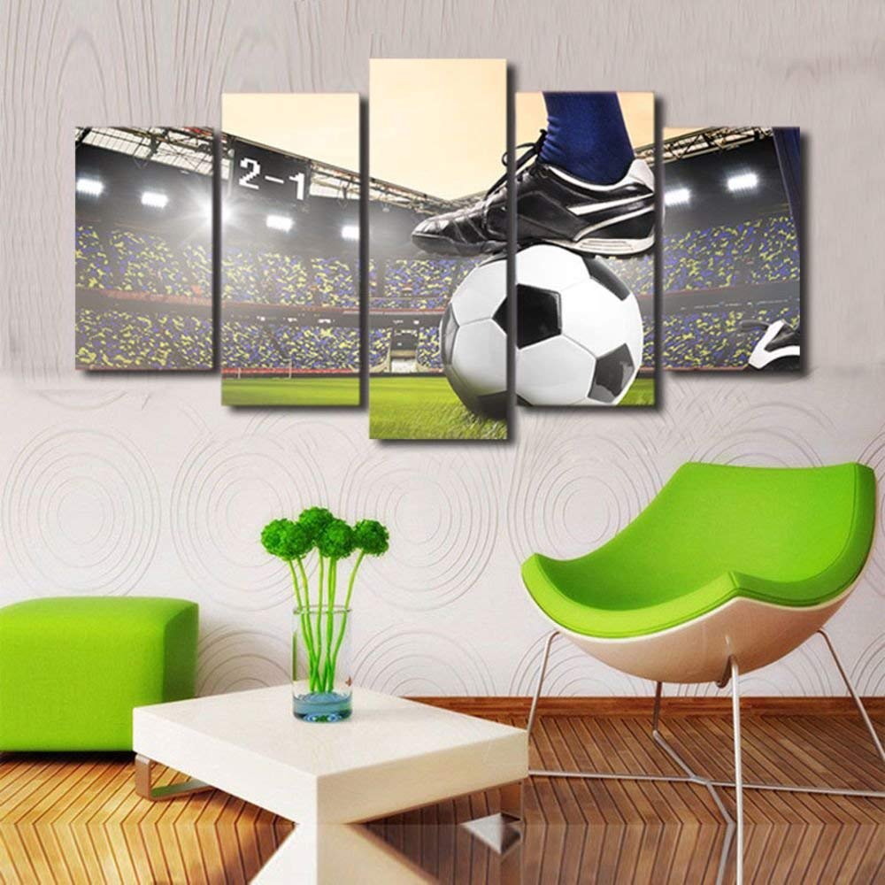 Canvas Art Soccer Match Oil Painting Sports Football Course Wall Pictures Drop shipping