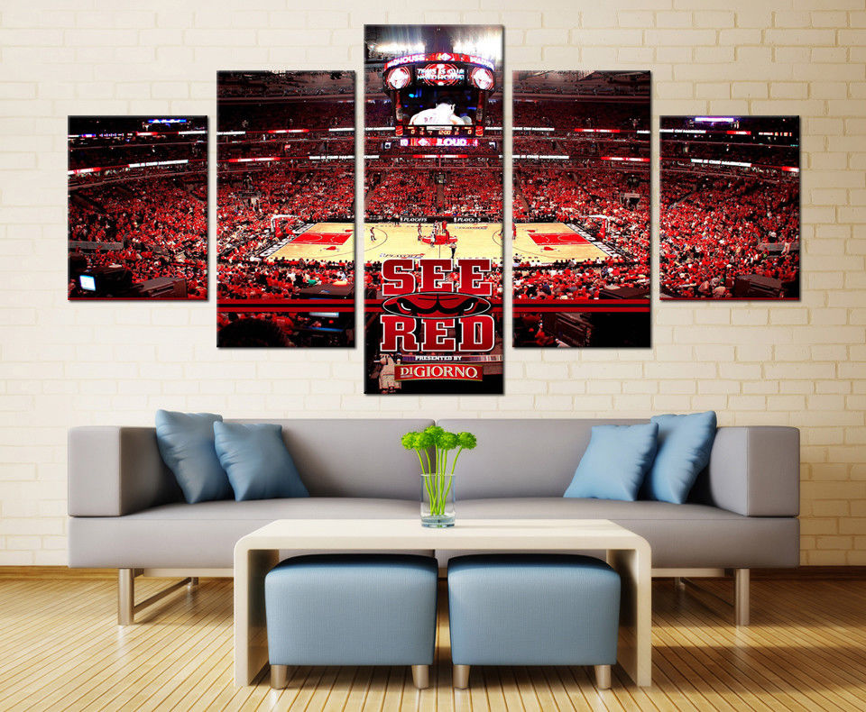 Chicago Bulls Sports Team Stadium canvas art wall decor drop shipping