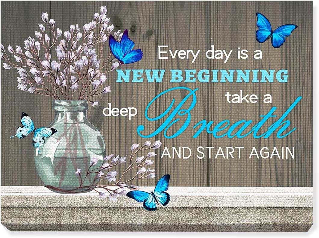 Inspirational Canvas gift Every Day is A New Beginning Canvas Wall Art Drop shipping