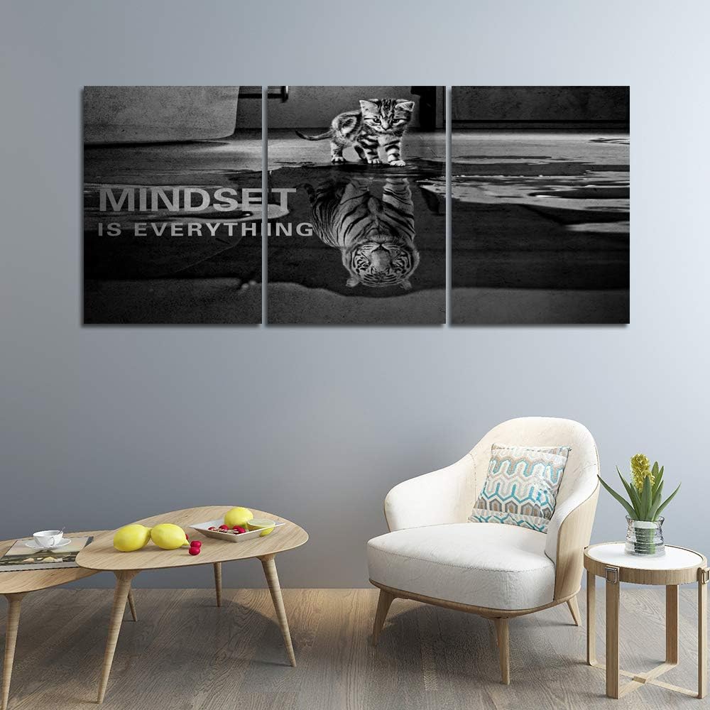 Mindset is Everything Motivational Canvas Wall Art Inspirational Entrepreneur Quotes Poster Print Artwork Painting Picture for Home Decoration Living Room office